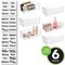 mDesign Stackable Plastic Bath Storage Organizer Box + 32 Labels - Clear